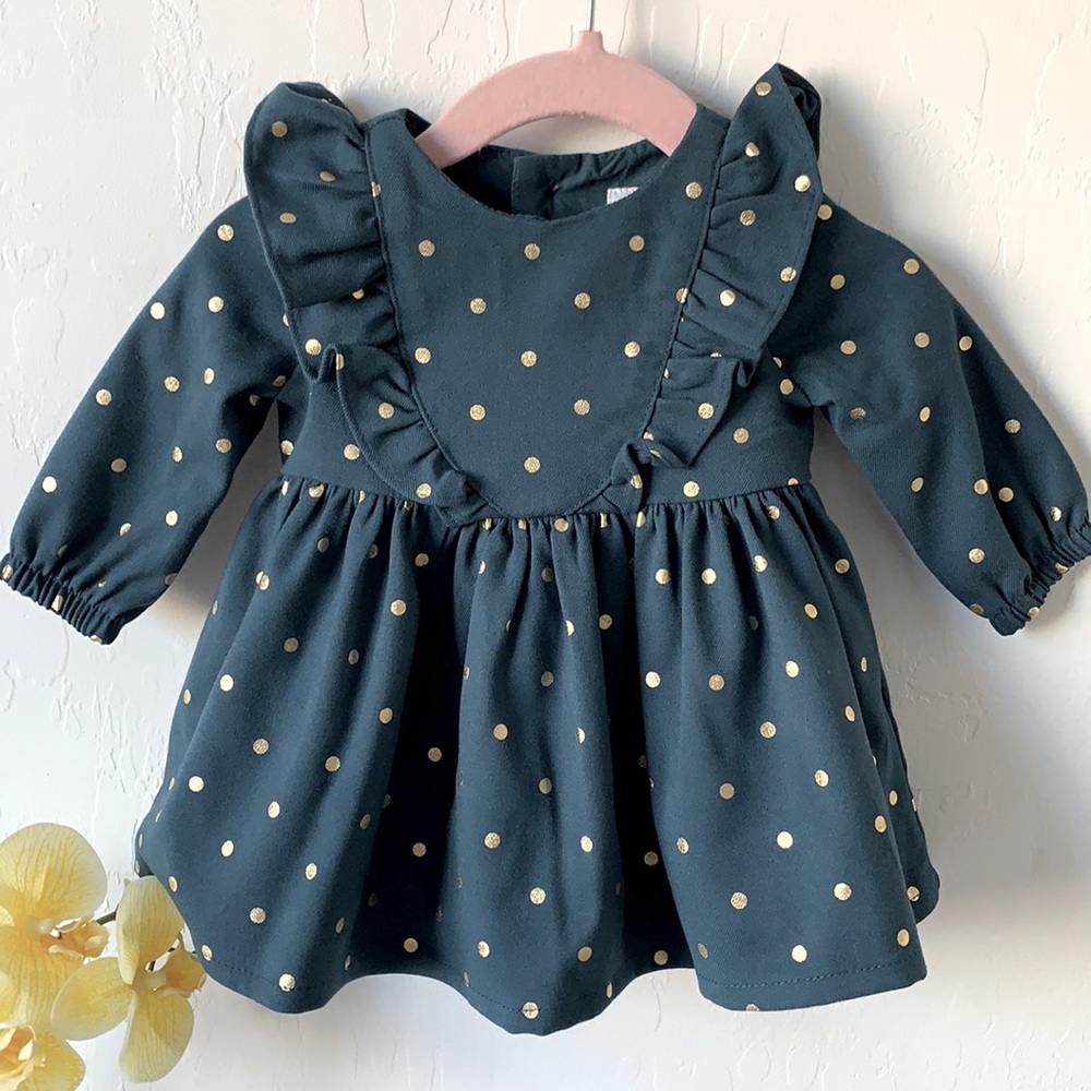 Carters Just One You Baby Girls 3 Months blue gold Dress